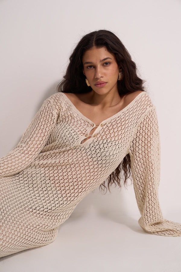 MAXI BEACH DRESS - CREAM