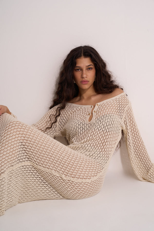 MAXI BEACH DRESS - CREAM