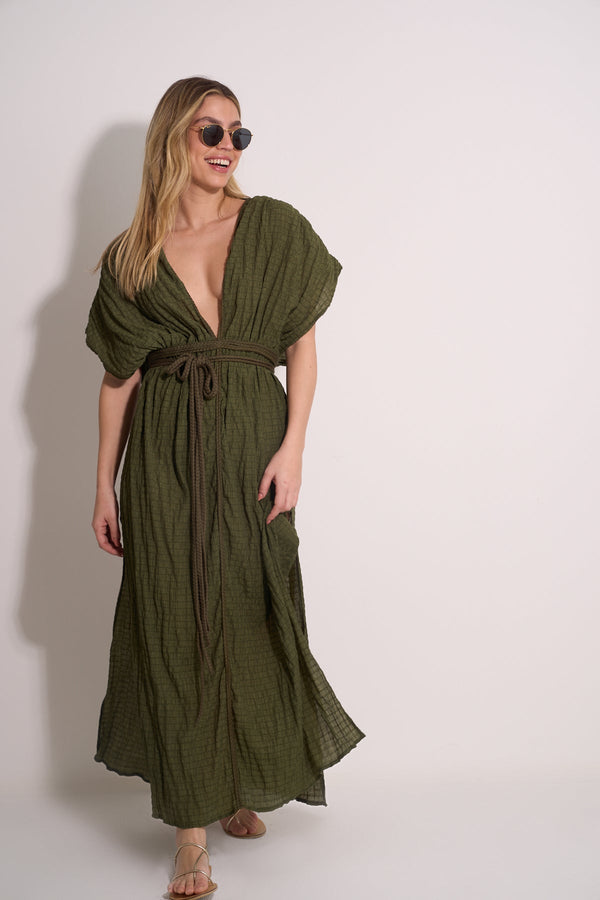 MAXI BEACH DRESS - GREEN
