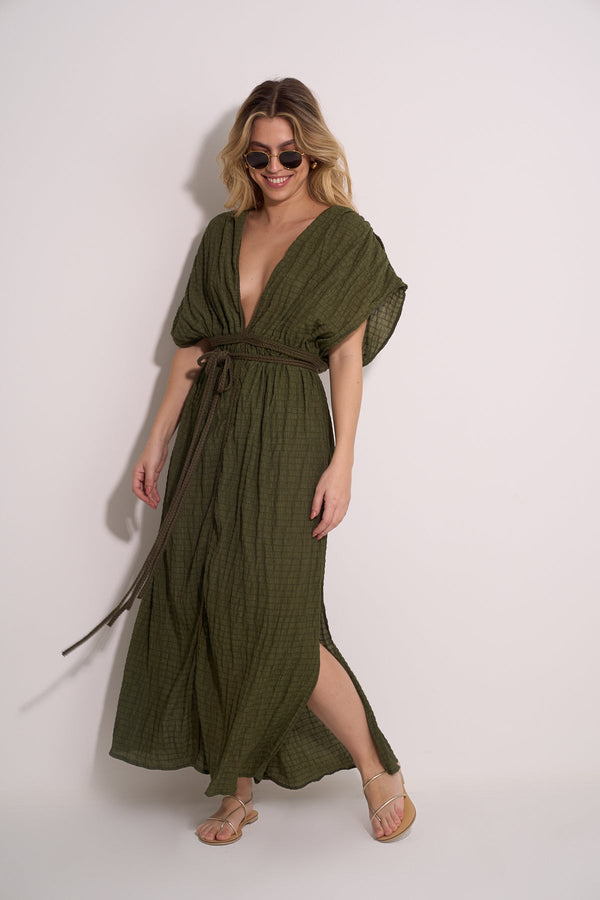 MAXI BEACH DRESS - GREEN