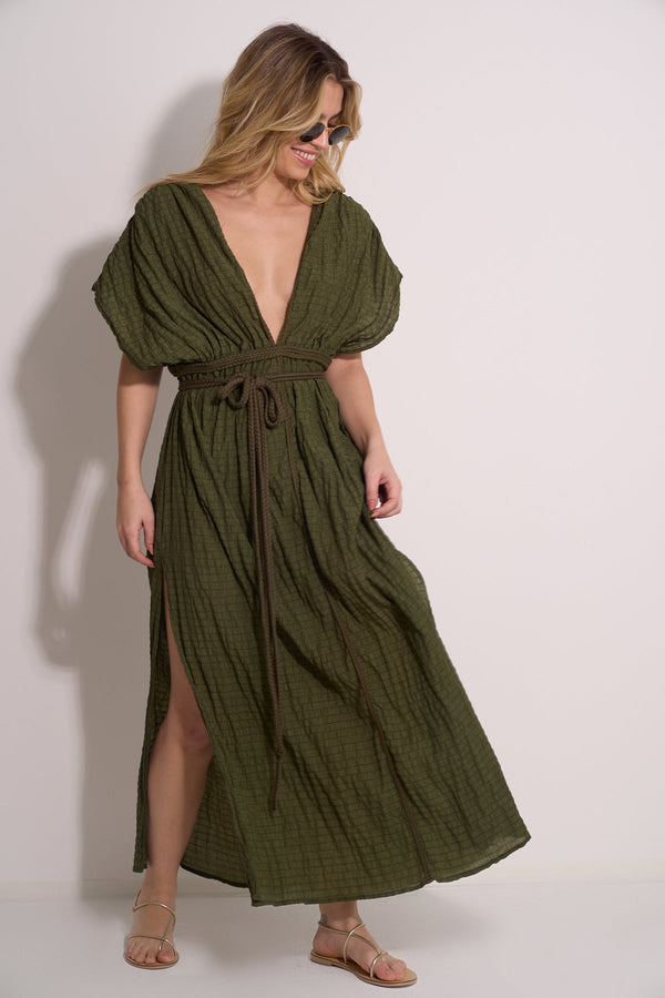 MAXI BEACH DRESS - GREEN