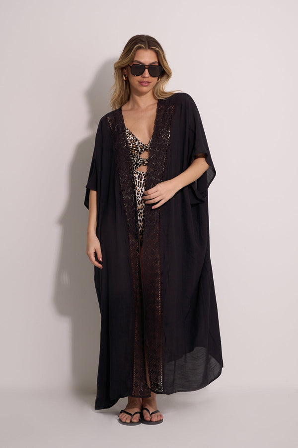 KIMONO BEACHWEAR - BLACK