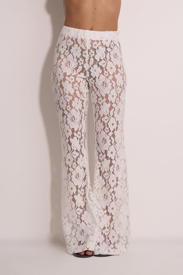 LACE BEACH PANTS - WHITE