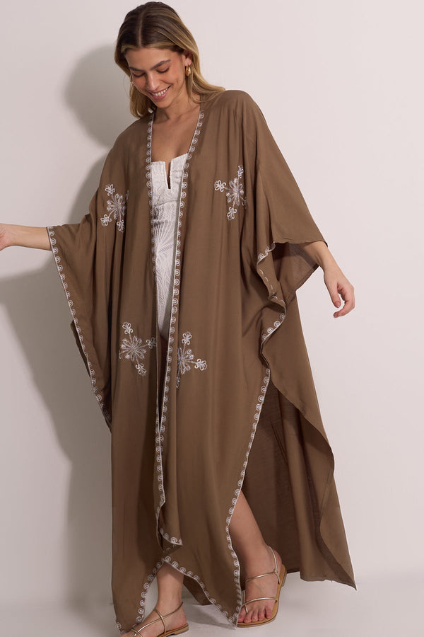 BEACH KIMONO - KHAKI