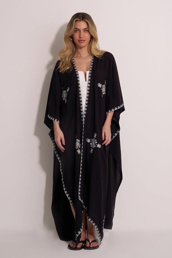 BEACH KIMONO - BLACK