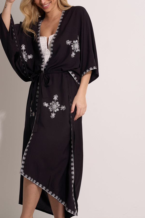BEACH KIMONO - BLACK
