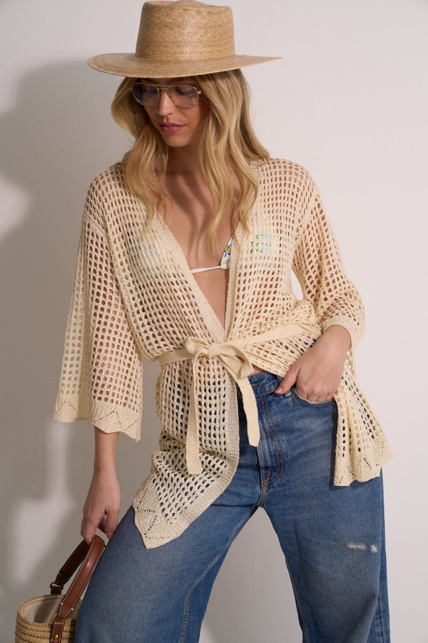 CROCHET KIMONO - CREAM