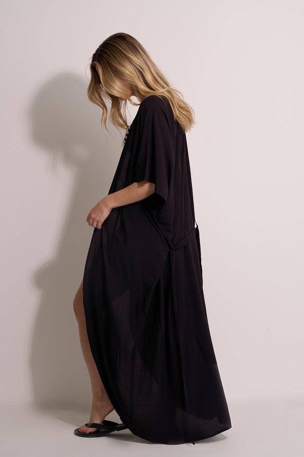 KIMONO BEACHWEAR - BLACK