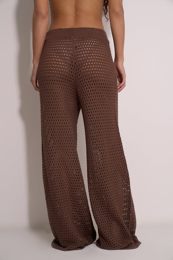 CROCHET PANTS - BROWN