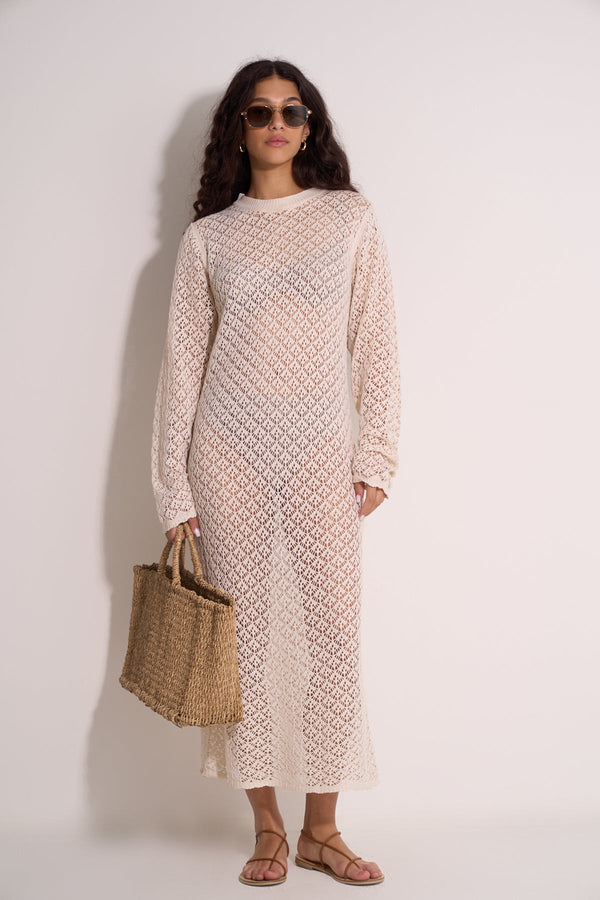 CROCHET BEACH DRESS - CREAM