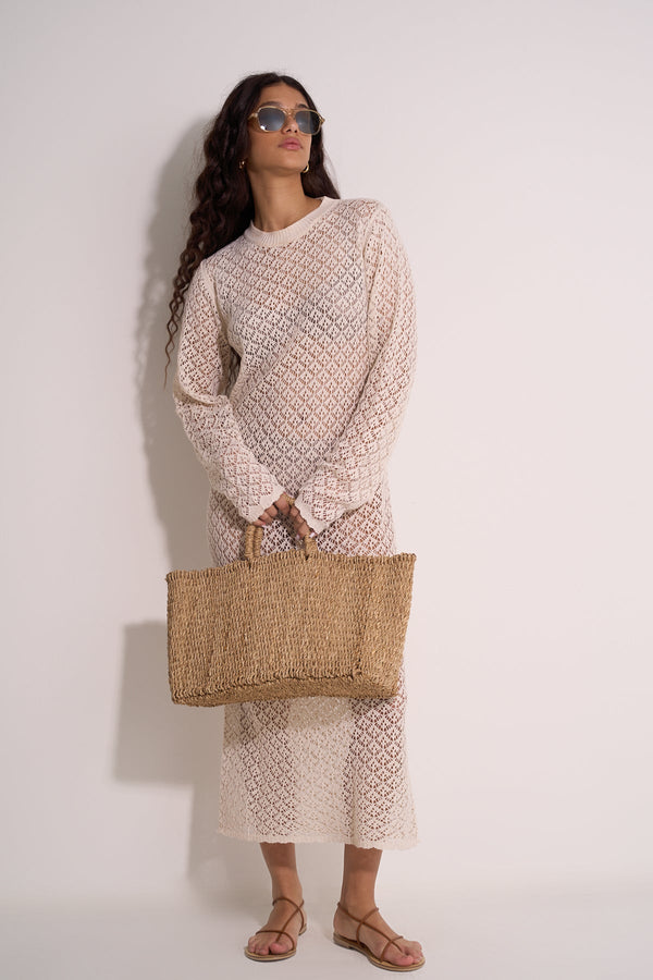 CROCHET BEACH DRESS - CREAM