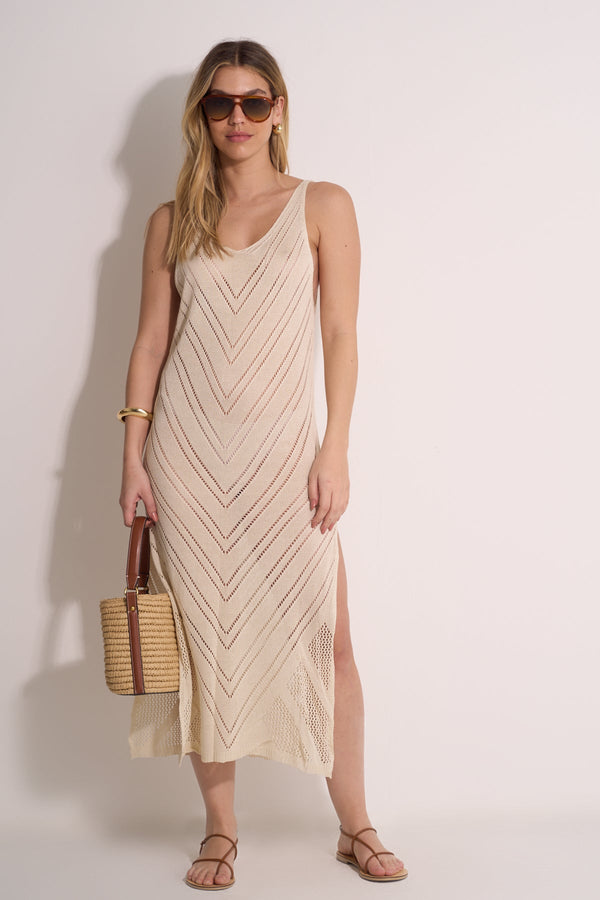 CREAM CROCHET BEACH DRESS