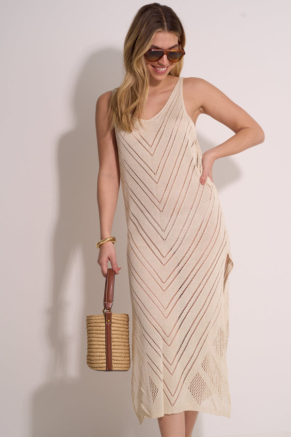 CREAM CROCHET BEACH DRESS