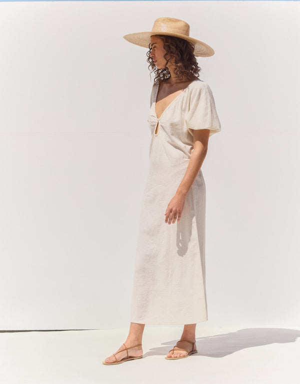SORRENTO V-NECK MAXI DRESS IN CREAM