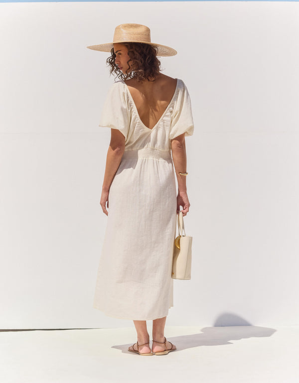 SORRENTO V-NECK MAXI DRESS IN CREAM