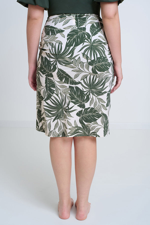GOTTEX MODEST TIE FRONT WRAP SKIRT IN ANIMAL PRINT