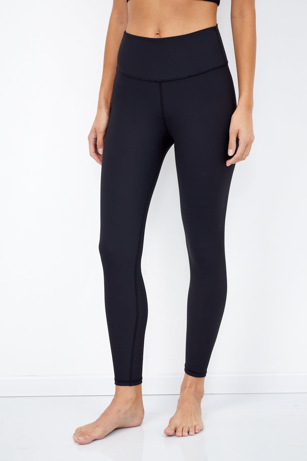 BLACK RIBBED HIGH WAIST LEGGING