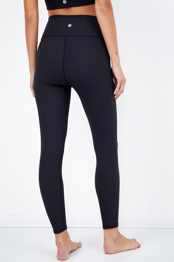 BLACK RIBBED HIGH WAIST LEGGING