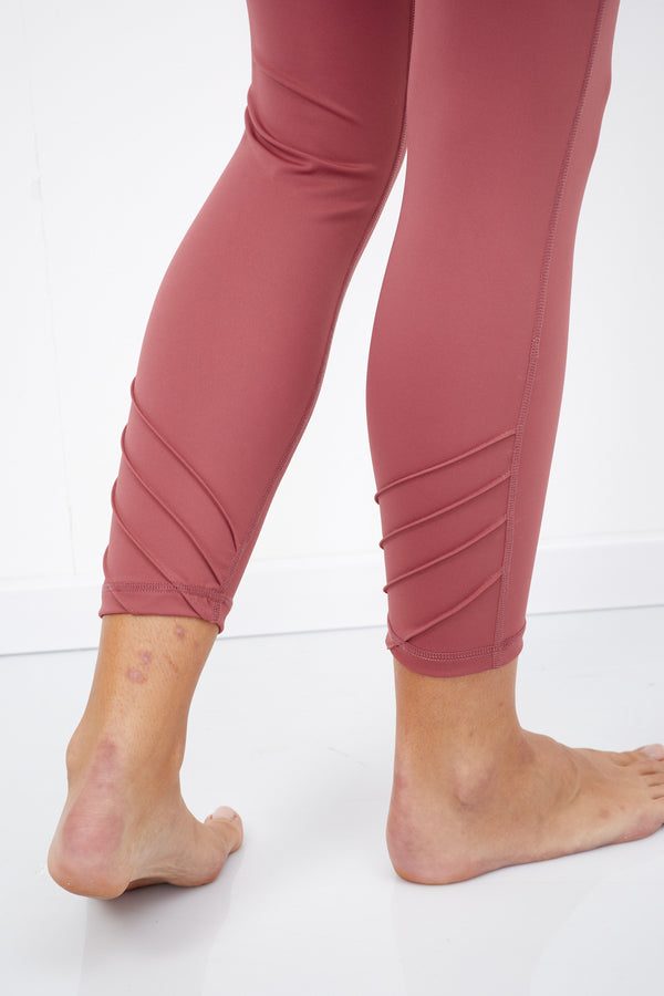 DUSK PINK LONG LEGGING WITH STITCHES