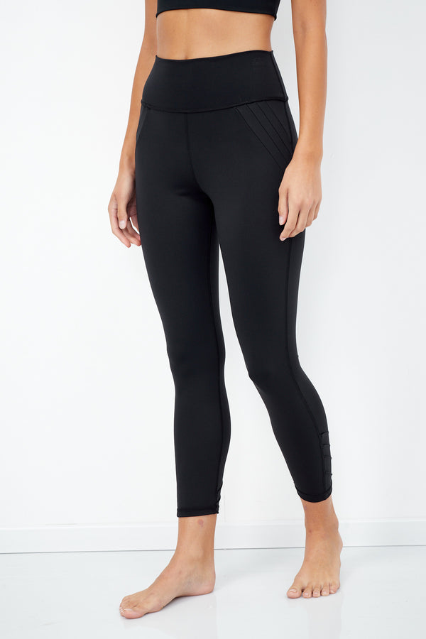BLACK LONG LEGGING WITH STITCHES
