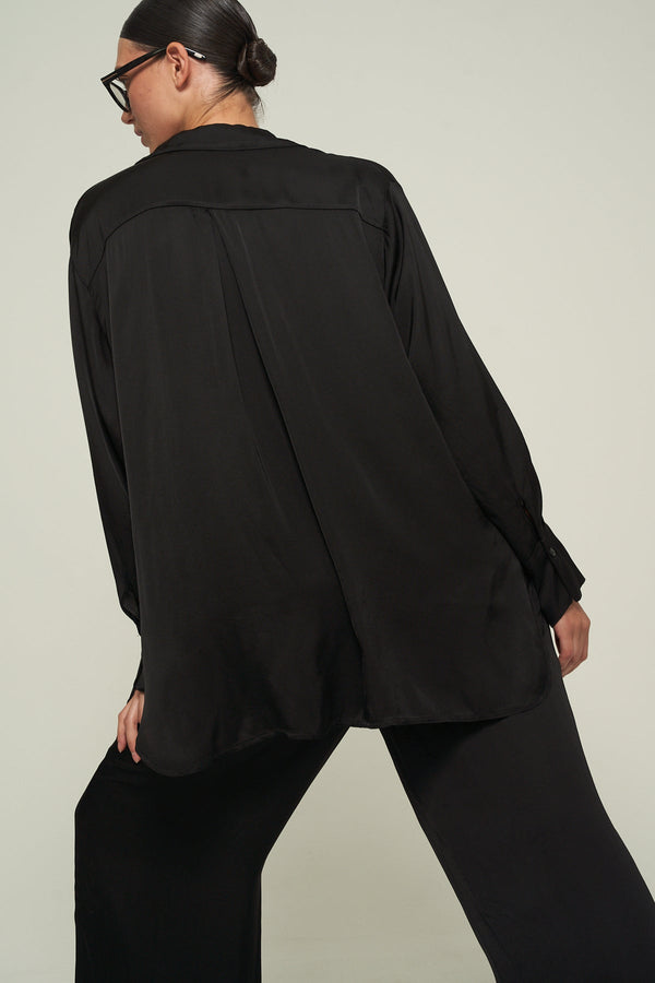 SATIN SHIRT IN BLACK