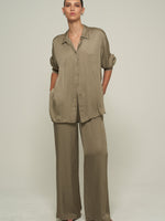 SATIN SHIRT IN KHAKI
