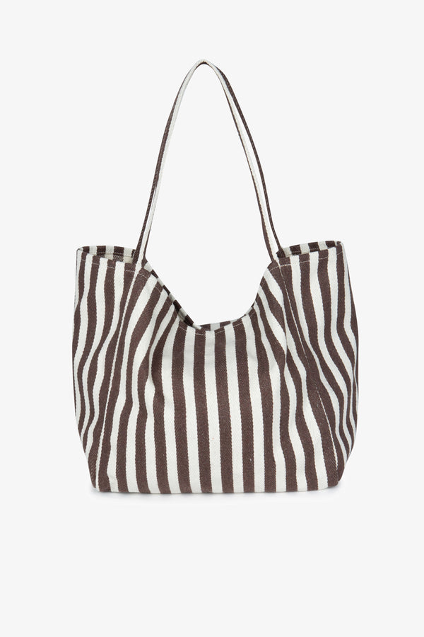 SHOULDER BAG -BROWN STRIPS