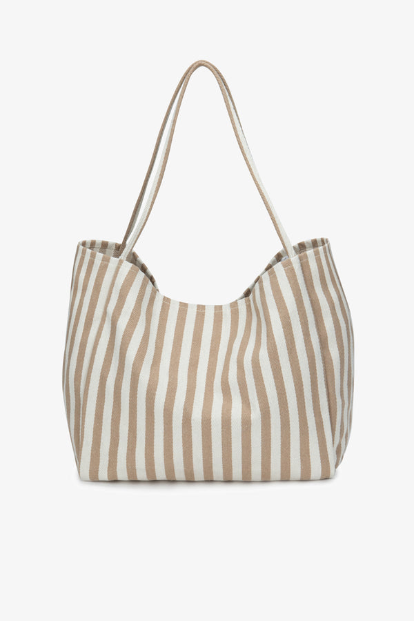 SHOULDER BAG -BEIGE STRIPS