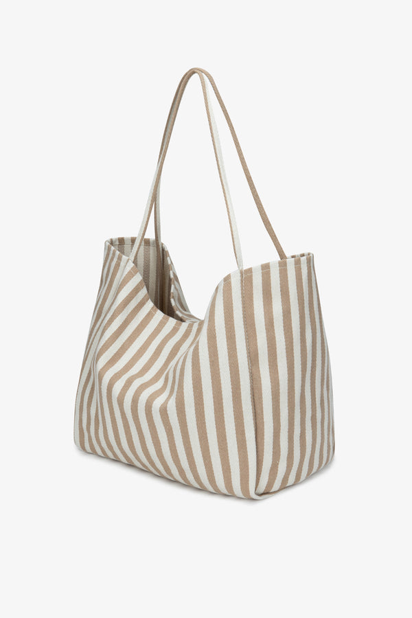 SHOULDER BAG -BEIGE STRIPS