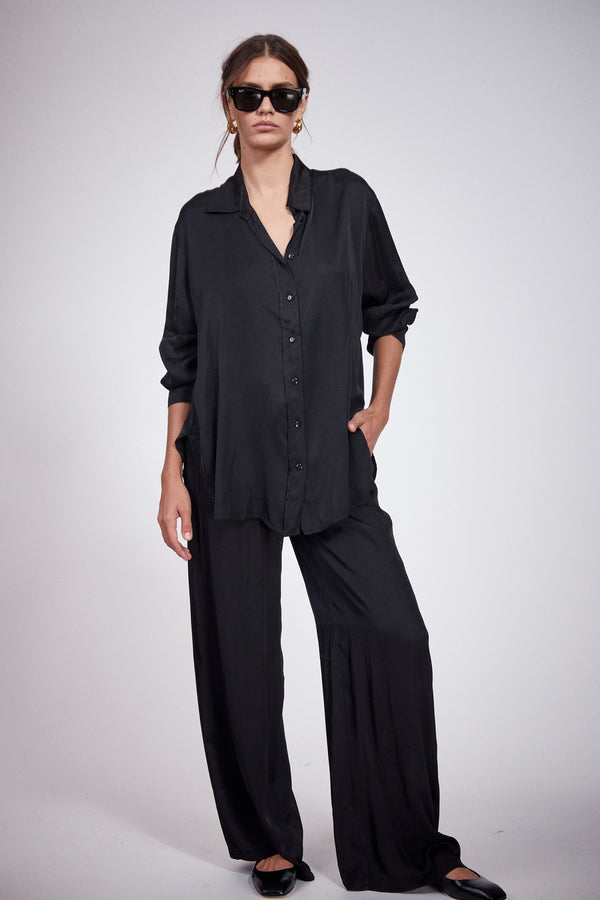 Satin, Button-up Blouse
