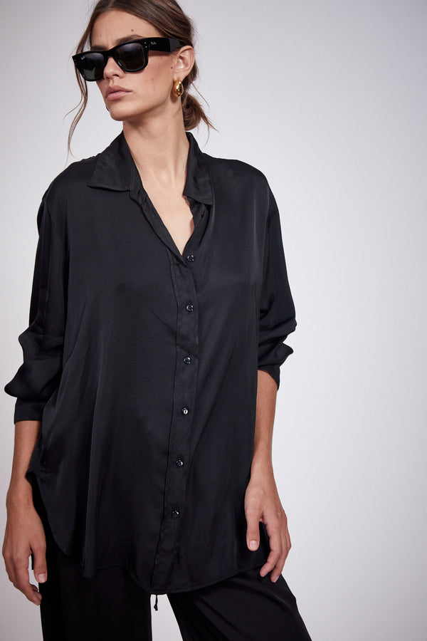 Satin, Button-up Blouse