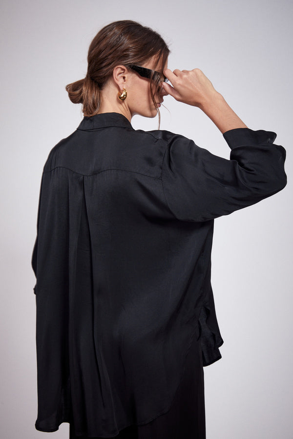 Satin, Button-up Blouse