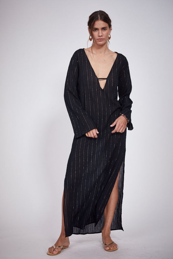 Lurex, V-Neck Maxi dress