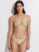 SIMPLY GOTTEX BANDEAU BIKINI TOP IN GOLD LUREX