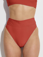 GOTTEX SIMPLY HIGH WAIST BIKINI BOTTOM IN TERRACOTTA