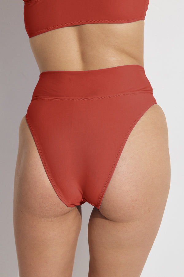 GOTTEX SIMPLY HIGH WAIST BIKINI BOTTOM IN TERRACOTTA