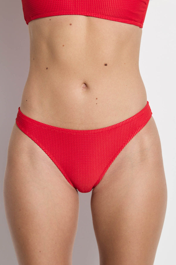 GOTTEX SIMPLY WAFFLE TEXTURED BIKINI BOTTOM IN RED