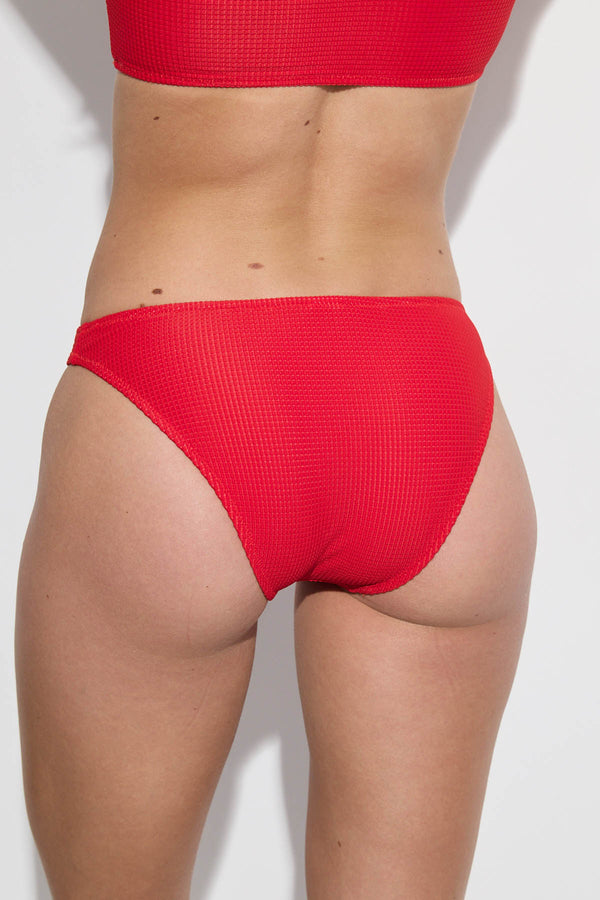GOTTEX SIMPLY WAFFLE TEXTURED BIKINI BOTTOM IN RED