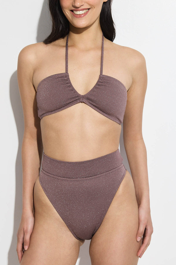 GOTTEX SIMPLY LUREX WAFFLE BIKINI BOTTOM IN BROWN