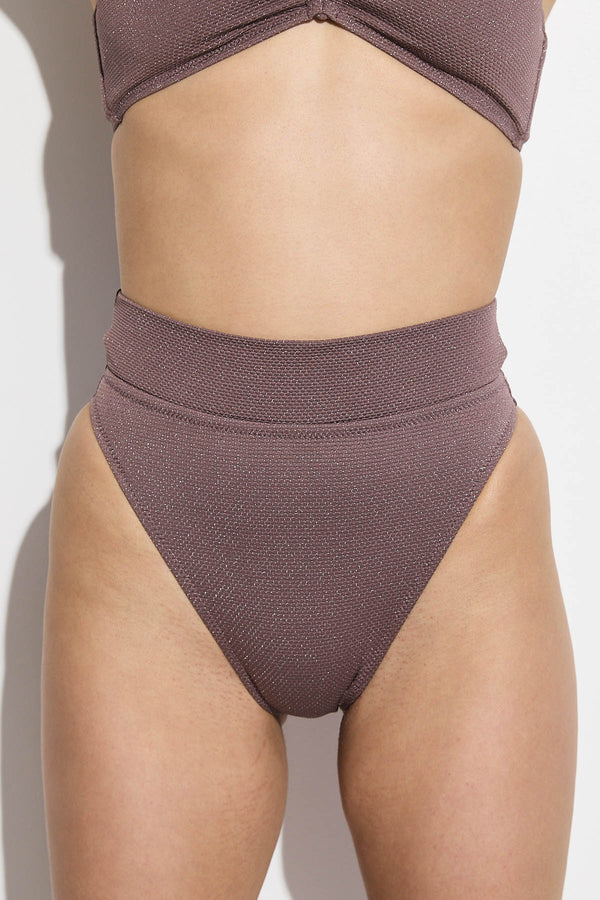 GOTTEX SIMPLY LUREX WAFFLE BIKINI BOTTOM IN BROWN