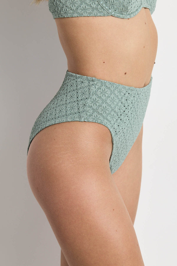 GOTTEX SIMPLY HIGH WAIST BIKINI BOTTOM WITH TEXTURED FABRIC IN GREEN