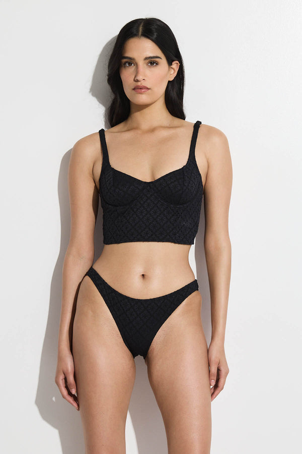 GOTTEX SIMPLY BIKINI BOTTOM WITH TEXTURED FABRIC IN BLACK