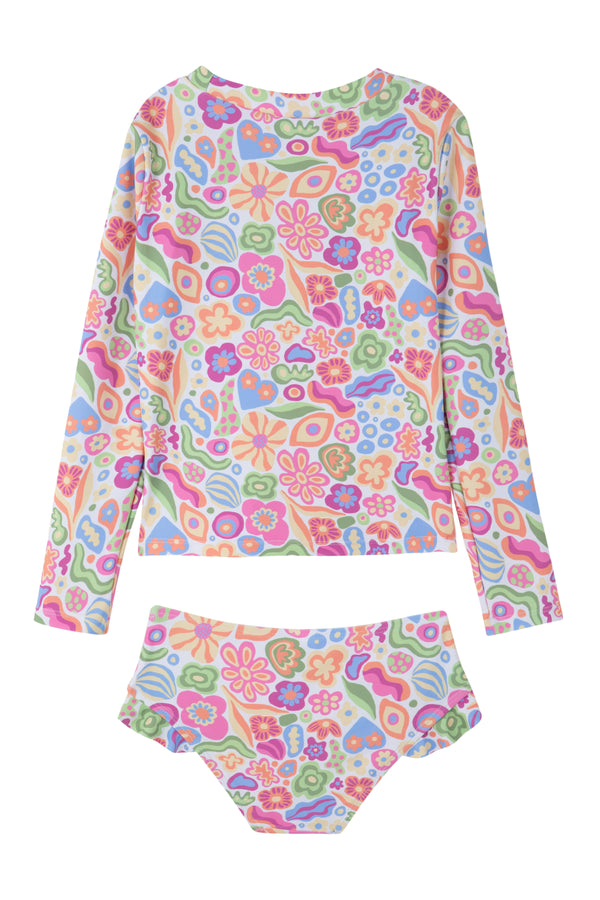 GIRLS TANKINI SET WITH FLOWER PRINT