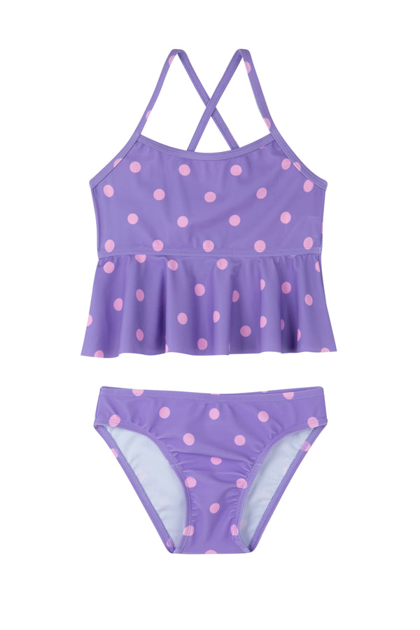GIRLS BIKINI SET WITH RUFFLES IN PURPLE