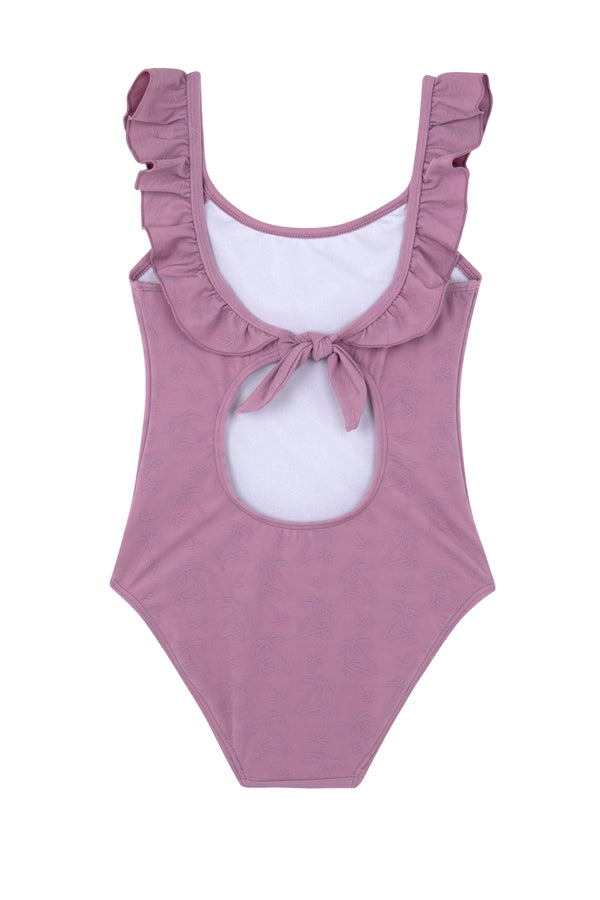 GIRLS SWIMSUIT WITH RUFFLES IN PINK
