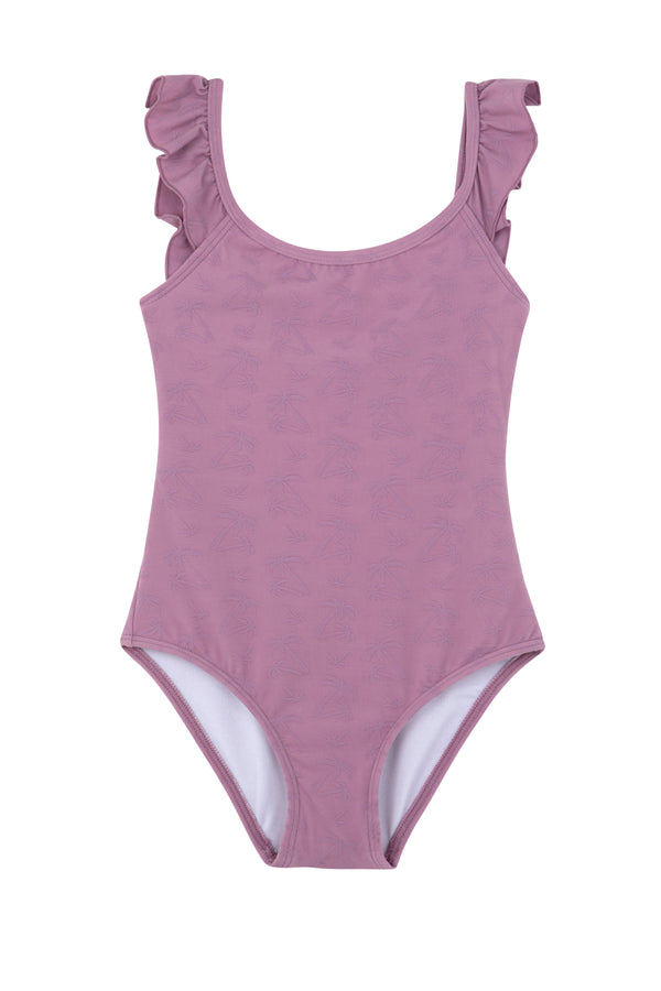 GIRLS SWIMSUIT WITH RUFFLES IN PINK