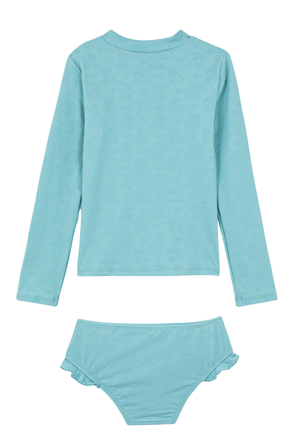GIRLS LONG SLEEVED TANKINI SET IN TURQUOISE