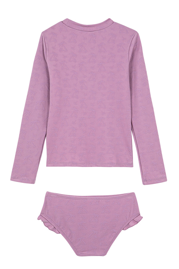 GIRLS LONG SLEEVED TANKINI SET IN PINK