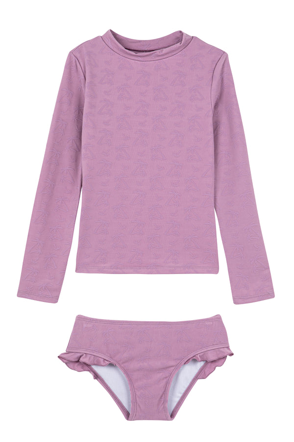 GIRLS LONG SLEEVED TANKINI SET IN PINK