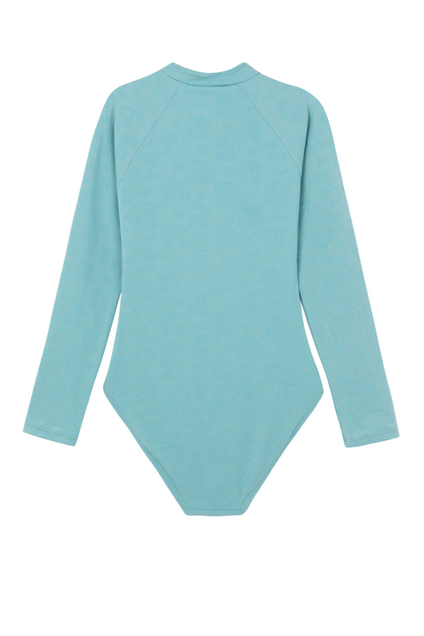 GIRLS LONG SLEEVED SWIMSUIT IN TURQUOISE
